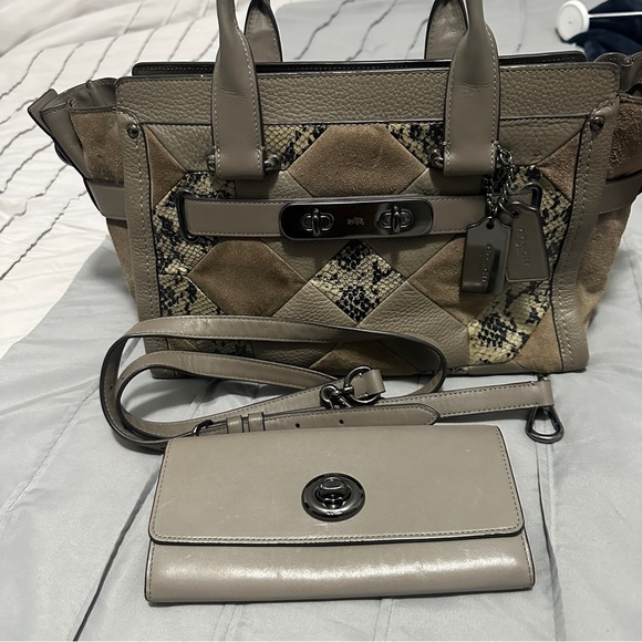 Coach Multi-Tone Satchel and Wallet Set